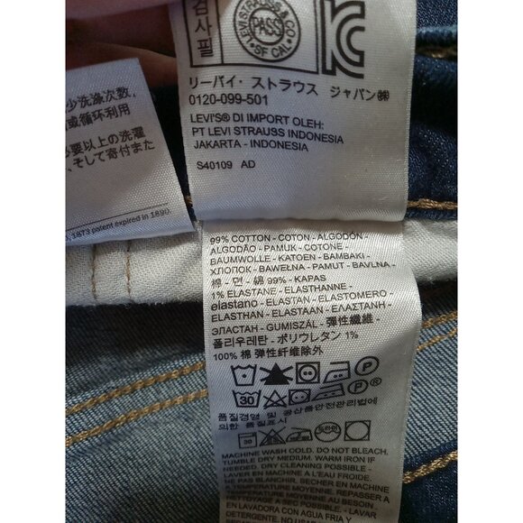 LEVI STRAUSS 511 Jeans Shorts Womens 34 X 30 BLUE Dark Preowned Frey Raw Hem ? - Picture 6 of 9